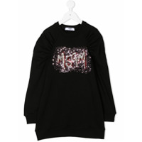 Msgm Kids Moletom com logo de paetês - Preto