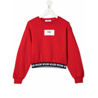 Msgm Kids Moletom com logo You na barra - Vermelho