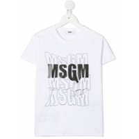 Msgm Kids Moletom cropped com estampa de gato - Branco