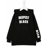 Msgm Kids Moletom 'Deepest Black' com capuz - Preto
