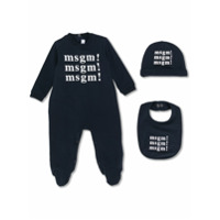 Msgm Kids Pijama com estampa de logo - Azul