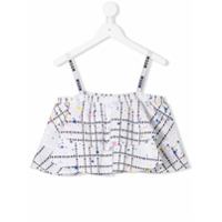 Msgm Kids printed parachute canvas top - Branco