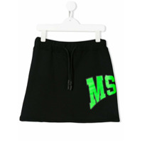 Msgm Kids Saia com logo e ajuste no cós - Preto