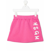 Msgm Kids Saia de algodão com estampa de logo - Rosa