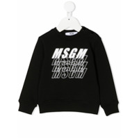 Msgm Kids Suéter com estampa de logo - Preto