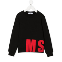 Msgm Kids Suéter com estampa de logo - Preto