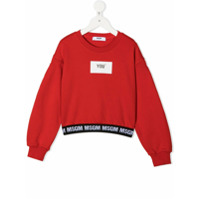 Msgm Kids Suéter com estampa de logo You - Vermelho