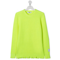 Msgm Kids Suéter de tricô com acabamento destroyed - Amarelo