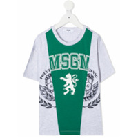 Msgm Kids TEEN graphic-print crew neck T-Shirt - Verde