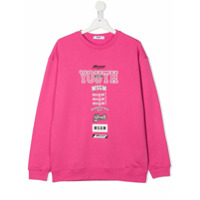 Msgm Kids TEEN logo print sweatshirt - Rosa