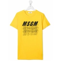 Msgm Kids TEEN logo print T-shirt - Amarelo