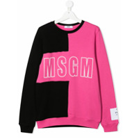 Msgm Kids TEEN panelled logo sweatshirt - Rosa