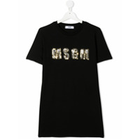 Msgm Kids TEEN sequin logo T-shirt - Preto