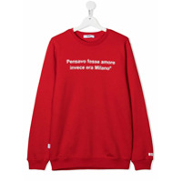 Msgm Kids TEEN slogan-print sweatshirt - Vermelho