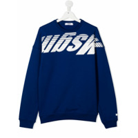 Msgm Kids TEEN upside down logo sweatshirt - Azul