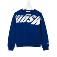 Msgm Kids upside down logo sweatshirt - Azul