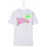 Msgm Kids Vestido com estampa de logo - Cinza
