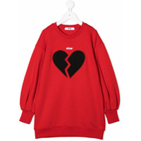 Msgm Kids Vestido esportivo com estampa de logo - Vermelho