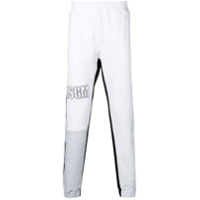 MSGM logo embroidered jogging bottoms - Branco