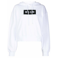 MSGM Moletom com capuz e estampa de logo - Branco