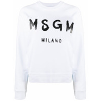 MSGM Moletom com mangas raglan e estampa de logo - Branco