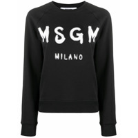 MSGM Moletom com mangas raglan e estampa de logo - Preto