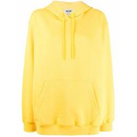 MSGM Moletom oversized com capuz e estampa de logo - Amarelo