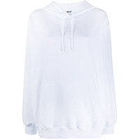 MSGM Moletom oversized com capuz e estampa de logo - Branco