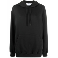 MSGM Moletom oversized com capuz e estampa de logo - Preto