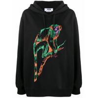 MSGM Moletom oversized com capuz e estampa de macaco - Preto