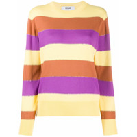 MSGM rhinestone embellished striped jumper - Amarelo