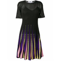 MSGM ribbed knit pleated skirt dress - Preto
