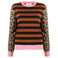 MSGM Suéter com mix de padronagens - Marrom