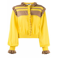 MSGM Suéter de tricô com acabamento de babados - Amarelo