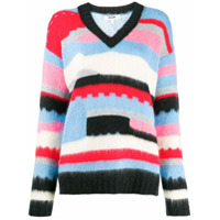 MSGM Suéter de tricô com estampa geométrica - Azul