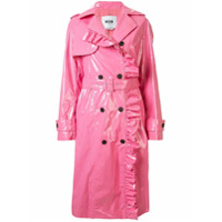MSGM Trench coat com acabamento de babados - Rosa
