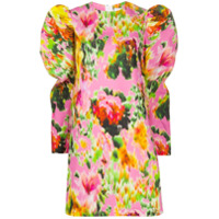 MSGM Vestido com estampa floral abstrata - Rosa