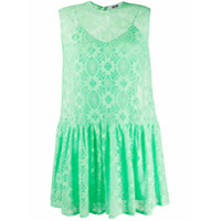 MSGM Vestido com padronagem de renda - Verde