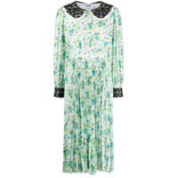 MSGM Vestido com pregas e estampa floral - Branco