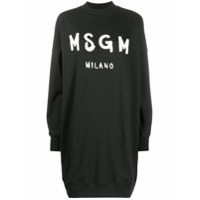 MSGM Vestido de tricÃ´ com estampa de logo - Preto