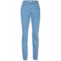 Mugler Calça jeans cenoura com recortes - Azul