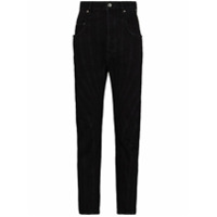Mugler Calça jeans cintura alta com recorte - Preto