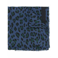 Mulberry Echarpe com logo e estampa de leopardo - Azul