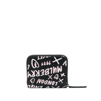 Mulberry small zip around graffiti purse - Preto