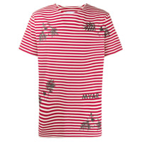 Myar Camiseta com logo e listras - Vermelho