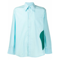 Namacheko Camisa com recorte contrastante - Azul