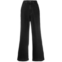 Nanushka Calça jeans pantalona com cintura alta - Preto