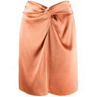 Nanushka Minissaia Milo drapeada de cetim - Laranja