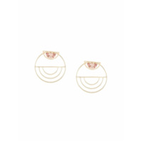 Natalie Marie Mica Ear Jackets with Peach Zircon - Dourado