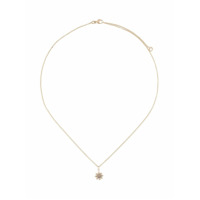 Natalie Perry Colar de ouro 9k com diamante com pingente floral de diamante - Dourado
